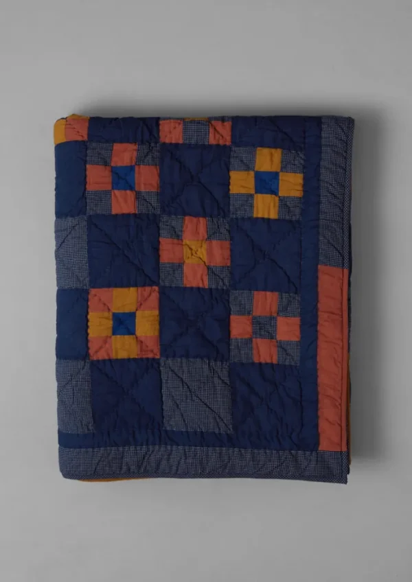 TOAST Textiles | Blankets & Throws-Astrid Check Patchwork Cotton Quilt