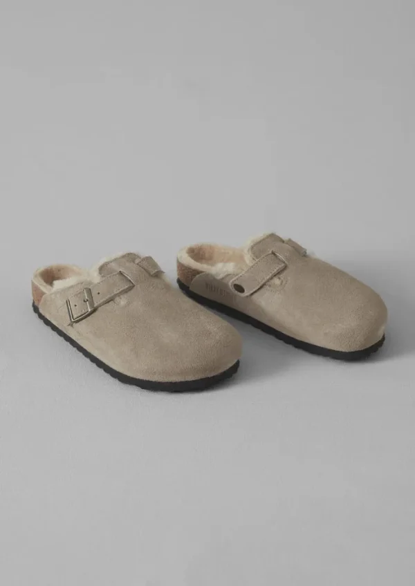 Women TOAST Slippers | Nightwear-Birkenstock Boston Suede Shearling Clogs