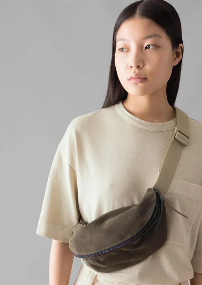 Women TOAST Bags & Belts-Bleu De Chauffe Suede Cross Body Bag