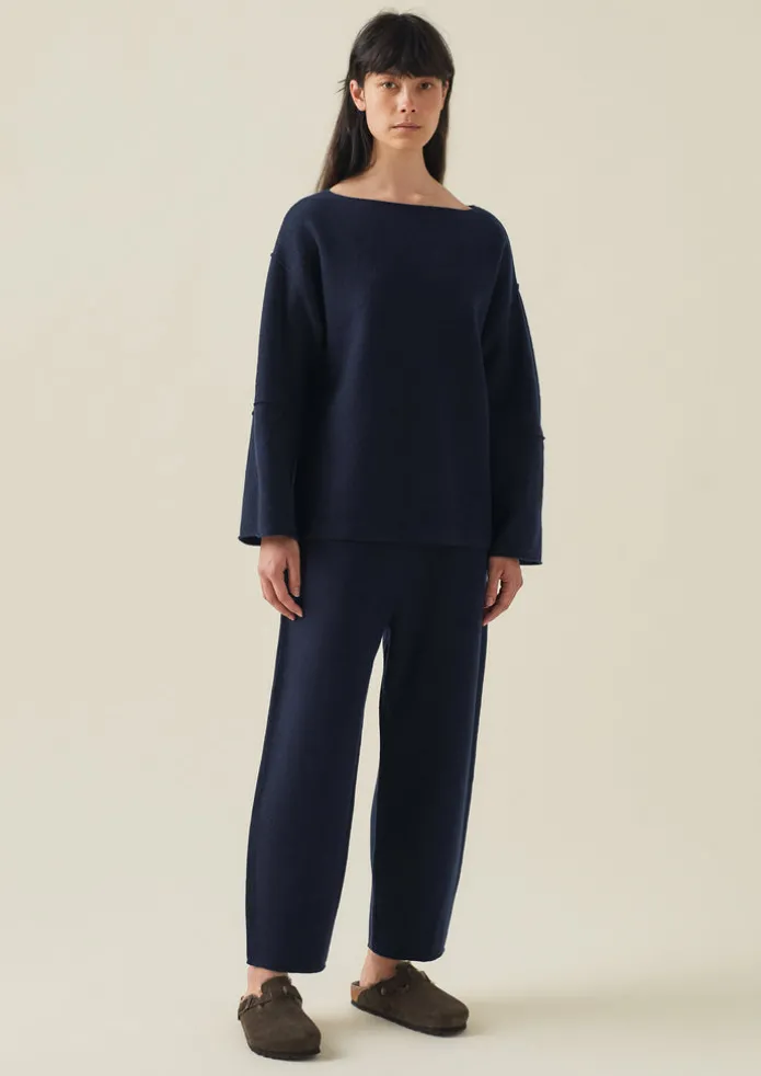 Women TOAST Loungewear | Trousers-Boiled Wool Pull On Trousers