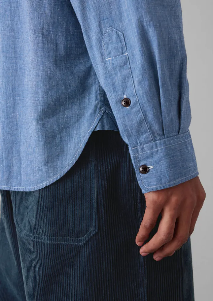 TOAST Linen | Workwear-Chambray Cotton Linen Shirt