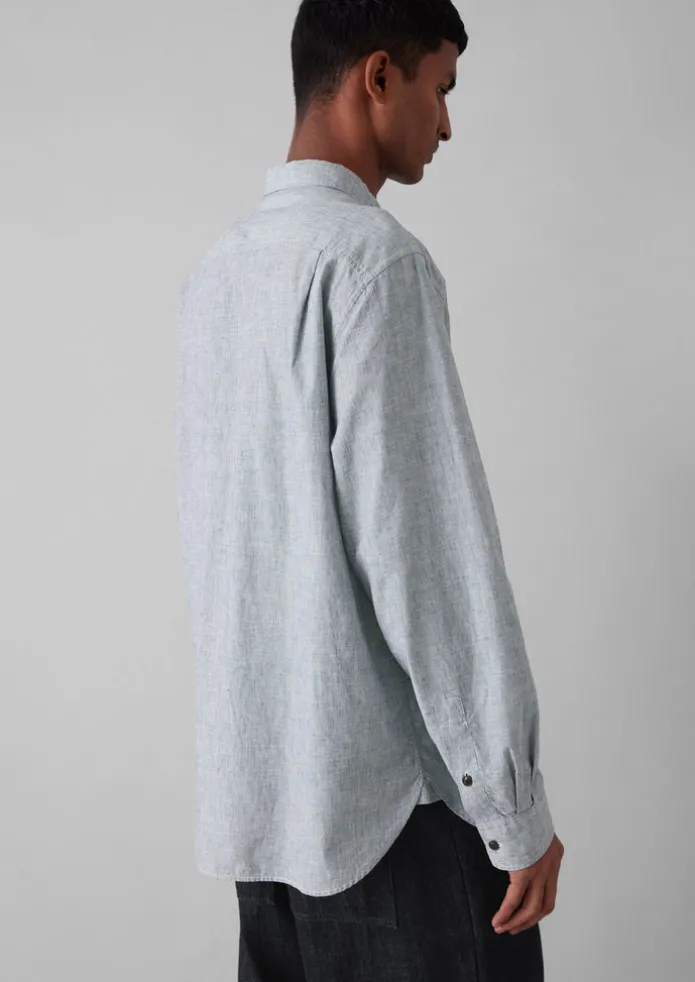TOAST Linen | Workwear-Chambray Cotton Linen Shirt