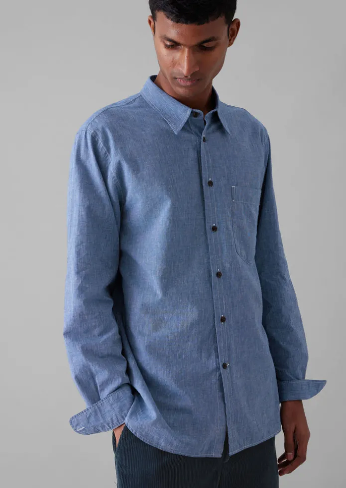 TOAST Linen | Workwear-Chambray Cotton Linen Shirt