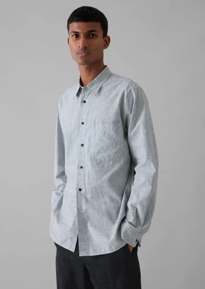 TOAST Linen | Workwear-Chambray Cotton Linen Shirt