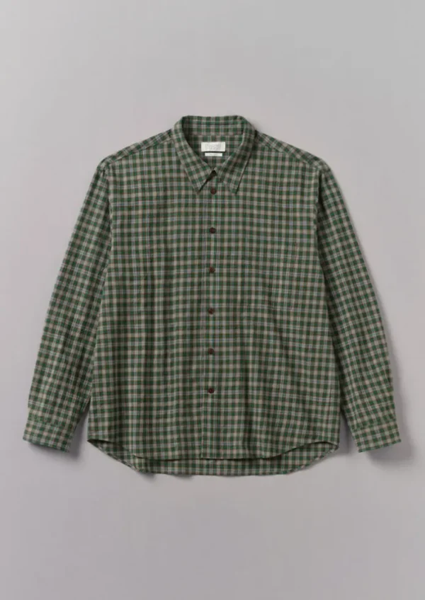 TOAST Shirts-Check Cotton Wool Shirt