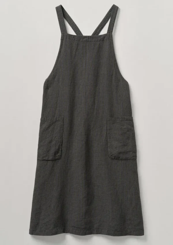TOAST Aprons & Tea Towels-Check Linen Crossback Pinafore Apron