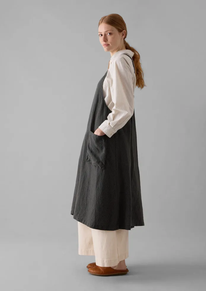 TOAST Aprons & Tea Towels-Check Linen Crossback Pinafore Apron