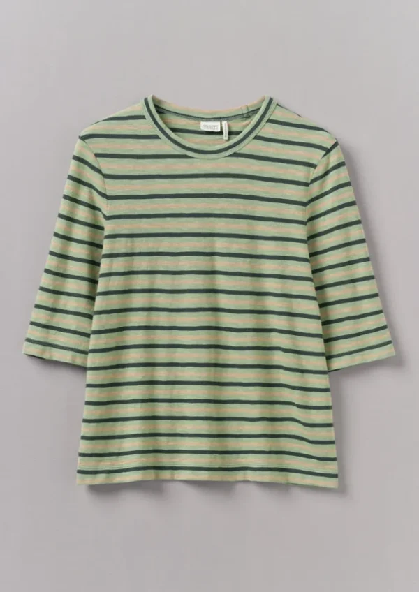 Women TOAST Jersey | Tops & Tees-Cleo Stripe Cotton Half Sleeve Tee