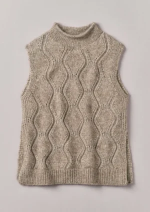 Women TOAST Knitwear-Cotton Alpaca Reverse Cable Tank