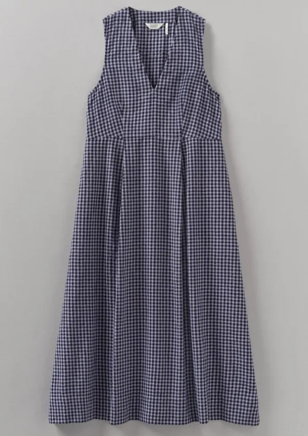 Women TOAST Dresses-Cotton Gingham Seersucker Dress