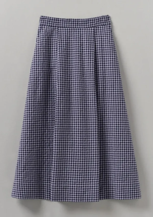 Women TOAST Skirts-Cotton Gingham Seersucker Skirt