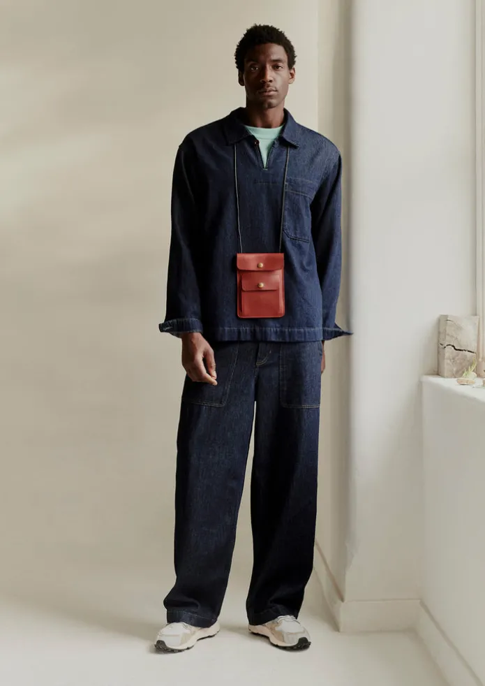 TOAST Denim | Workwear-Cotton Hemp Denim Smock Shirt