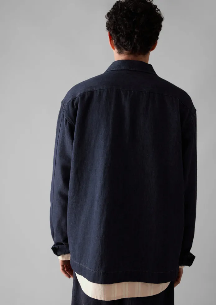 TOAST Denim | Workwear-Cotton Hemp Denim Smock Shirt
