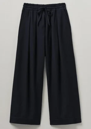 Women TOAST Trousers-Cotton Wool Herringbone Pull On Trousers