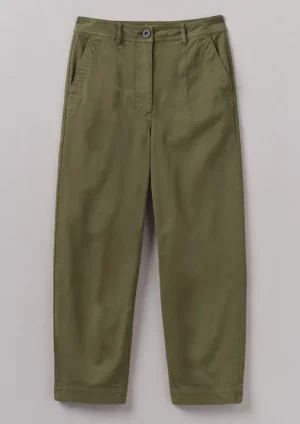 Women TOAST Trousers-Darted Cotton Twill Trousers