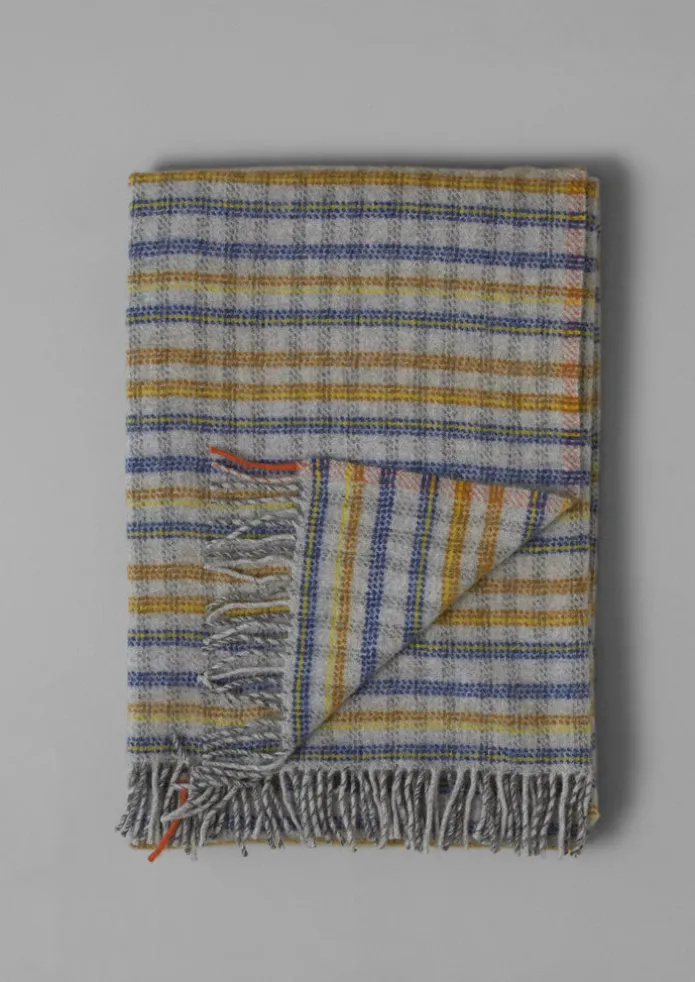 TOAST Textiles | Blankets & Throws-Dashed Check Wool Blanket