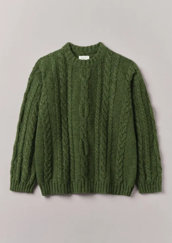 TOAST Knitwear-Donegal Wool Cable Sweater