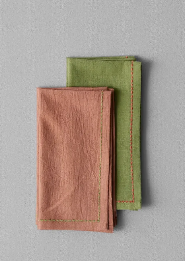 TOAST Textiles | Tableware-Embroidered Cotton Linen Napkin Set