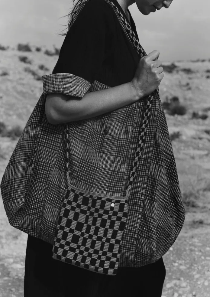 Women TOAST Bags & Belts-Etched Check Linen Bag