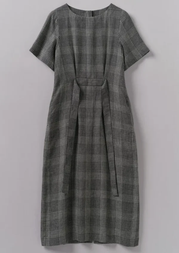 Women TOAST Linen | Loungewear-Etched Check Linen Dress