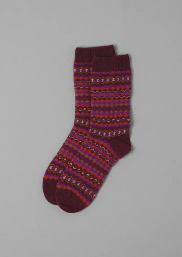 Women TOAST Socks & Tights-Fair Isle Wool Socks