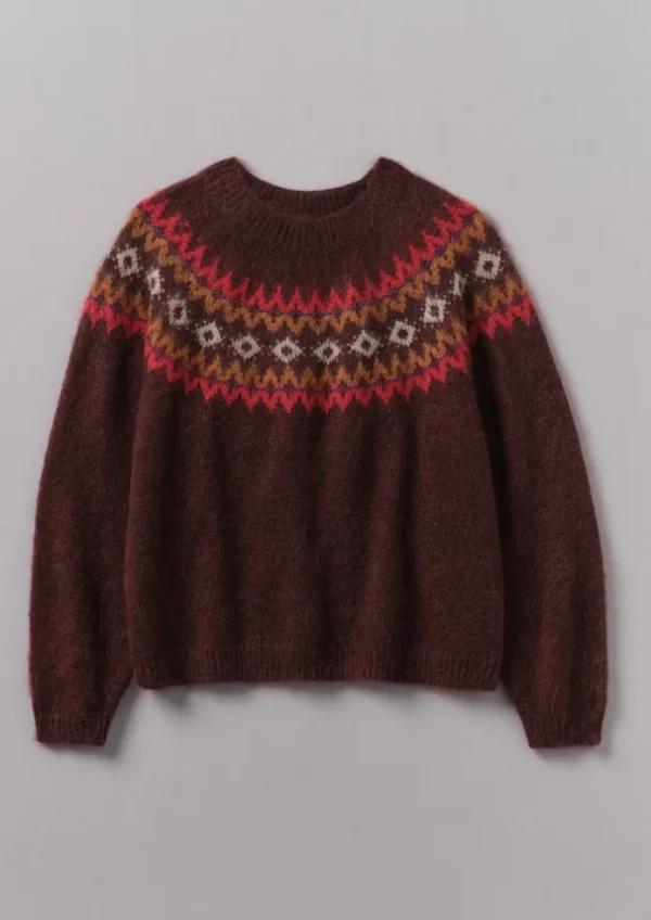 Women TOAST Knitwear-Fair Isle Yoke Mohair Blend Easy Sweater
