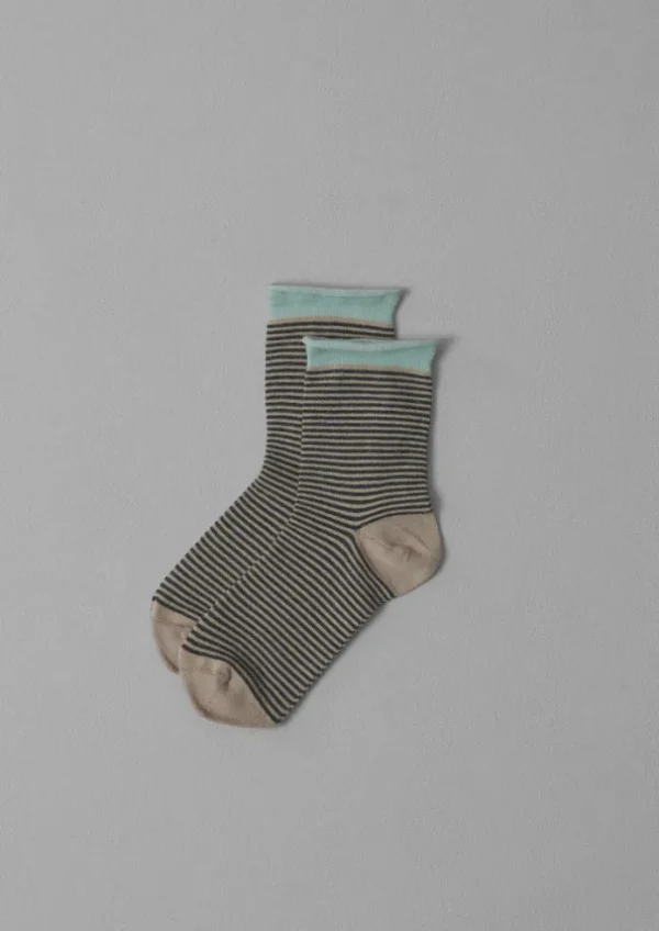 Women TOAST Socks & Tights | Cashmere-Fine Stripe Cotton Cashmere Socks