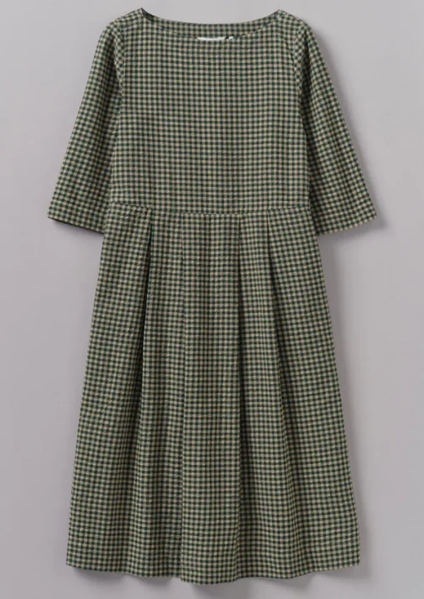 Women TOAST Dresses-Franca Cotton Gingham Seersucker Dress