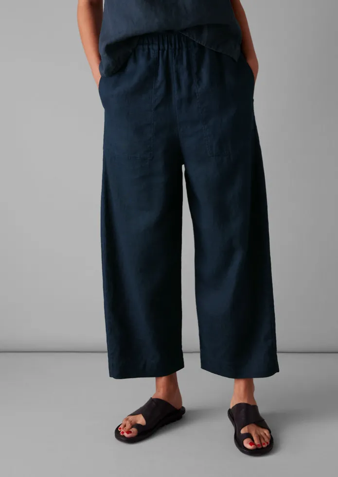 Women TOAST Linen | Loungewear-Garment Dyed Linen Barrel Leg Trousers