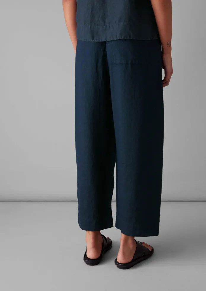Women TOAST Linen | Loungewear-Garment Dyed Linen Barrel Leg Trousers