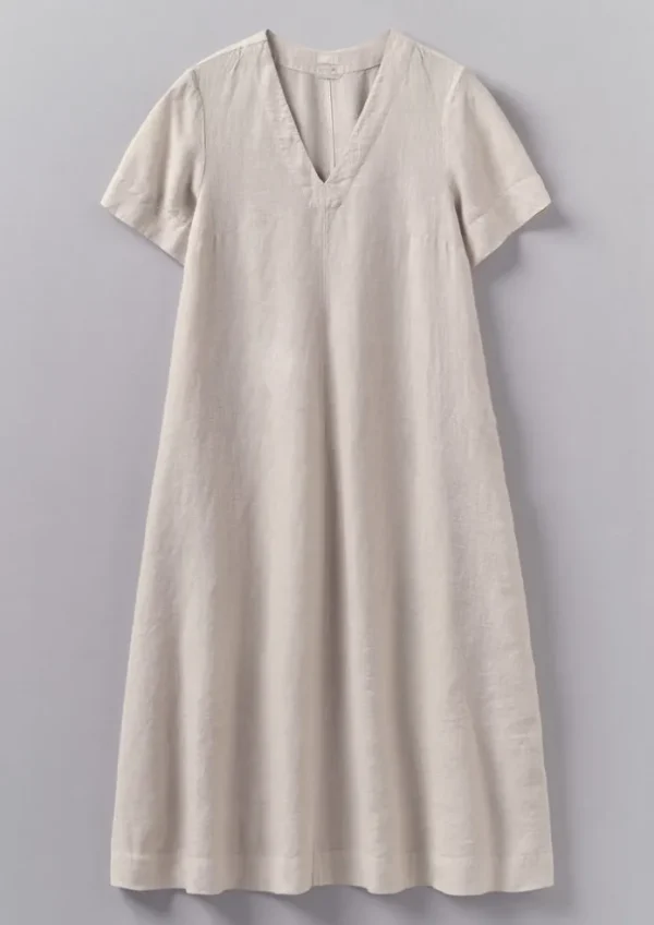Women TOAST Linen | Loungewear-Garment Dyed Linen V-Neck Dress
