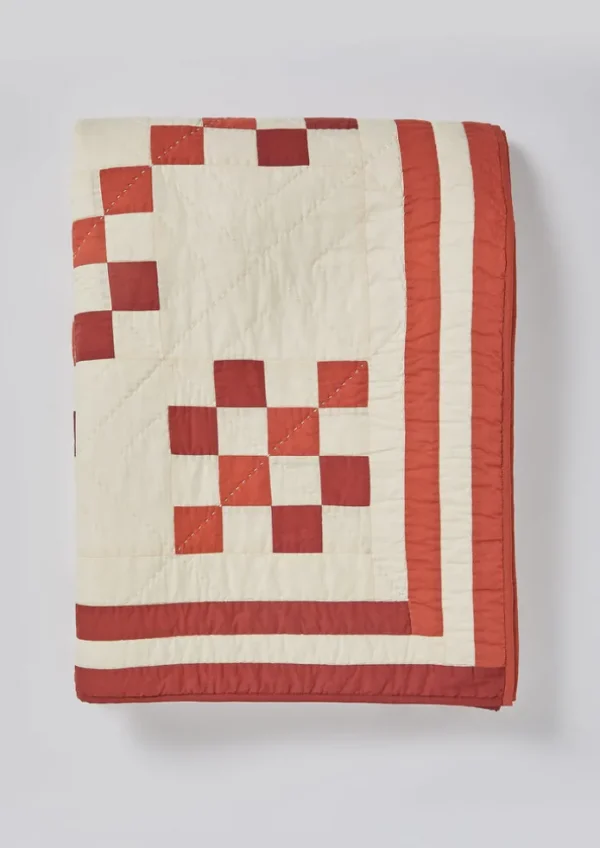 TOAST Textiles | Blankets & Throws-Geo Block Patchwork Cotton Quilt