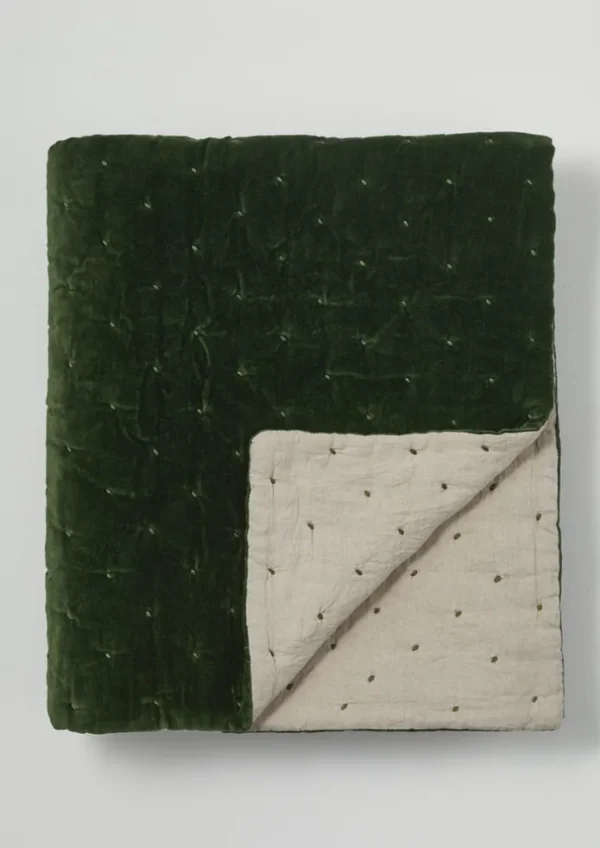 TOAST Textiles | Blankets & Throws-Hand Quilted Velvet Throw