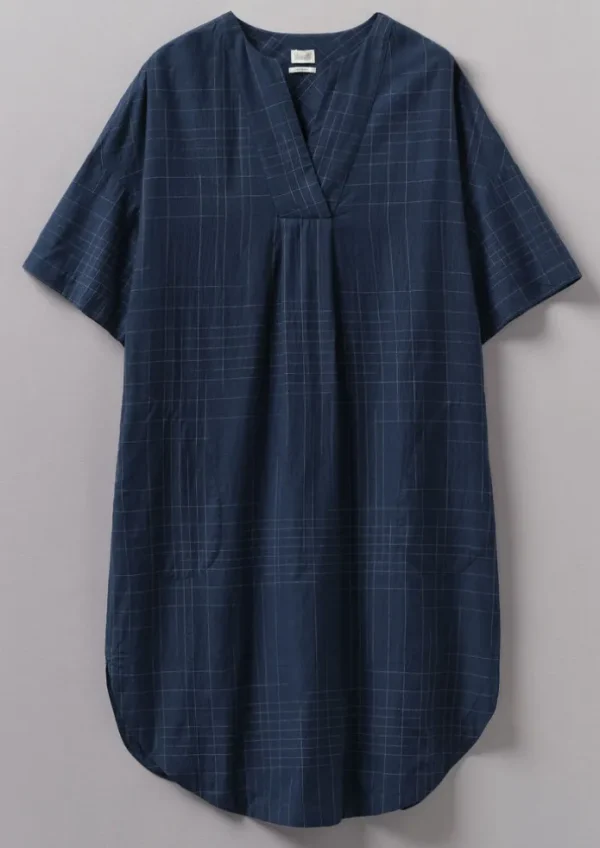 Women TOAST Nightwear | Loungewear-Hand Woven Sketched Check Nightdress