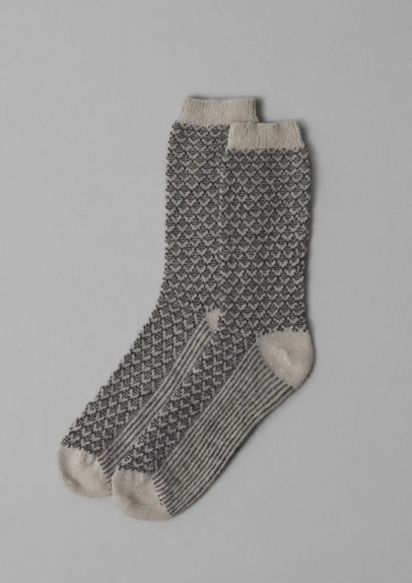 TOAST Socks-Honeycomb Jacquard Wool Socks