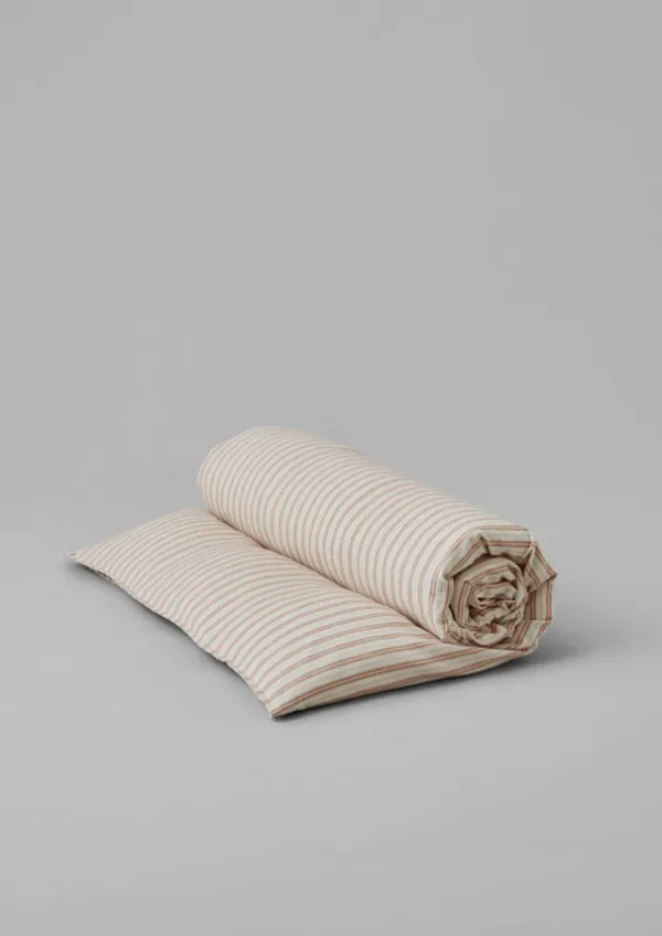 TOAST Textiles | Bed Linen-Ines Flannel Stripe Cotton Duvet Cover