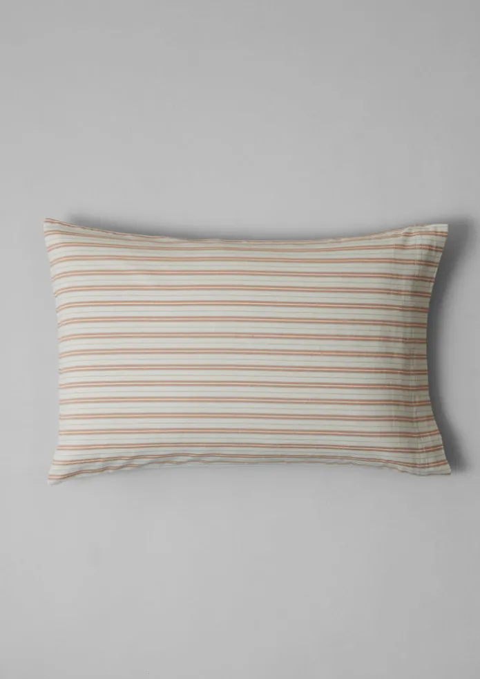 TOAST Textiles | Bed Linen-Ines Flannel Stripe Cotton Housewife Pillowcase Set