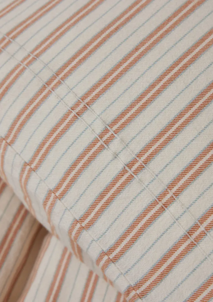 TOAST Textiles | Bed Linen-Ines Flannel Stripe Cotton Housewife Pillowcase Set