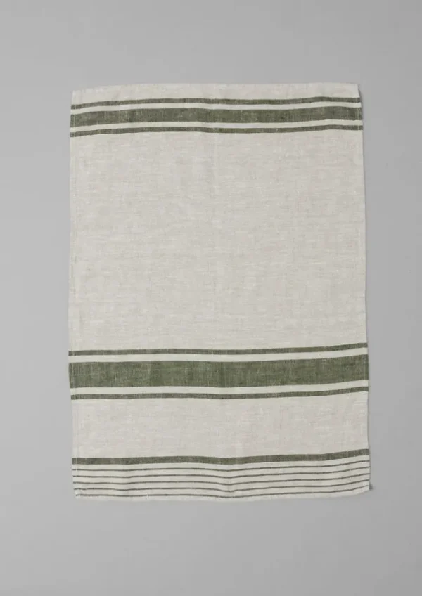 TOAST Textiles | Aprons & Tea Towels-Irregular Stripe Linen Tea Towel