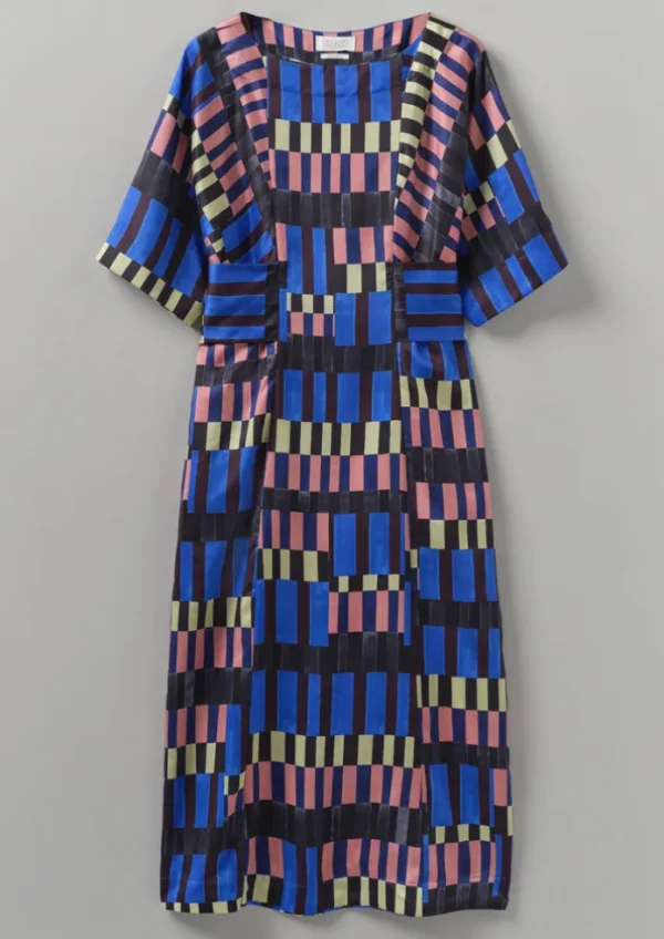 Women TOAST Dresses-Isobel Harvey Tie Waist Check Print Dress