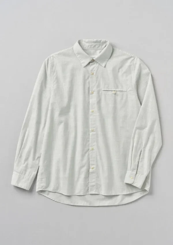 TOAST Shirts-Jet Pocket Fine Stripe Cotton Shirt