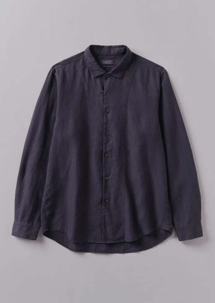 TOAST Shirts-Loop Button Linen Shirt