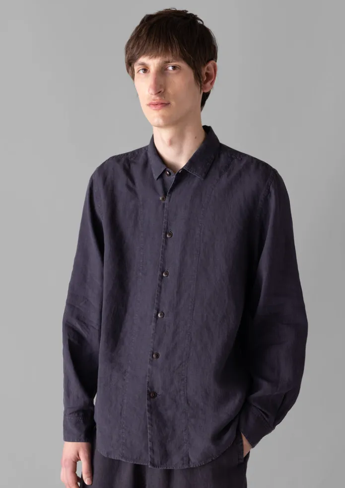 TOAST Shirts-Loop Button Linen Shirt