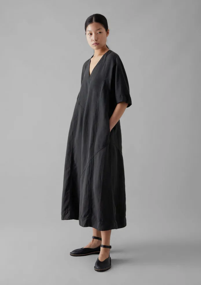Women TOAST Linen | Dresses-Lyocell Linen Herringbone Panel Dress