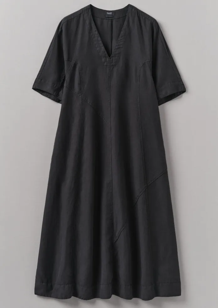 Women TOAST Linen | Dresses-Lyocell Linen Herringbone Panel Dress