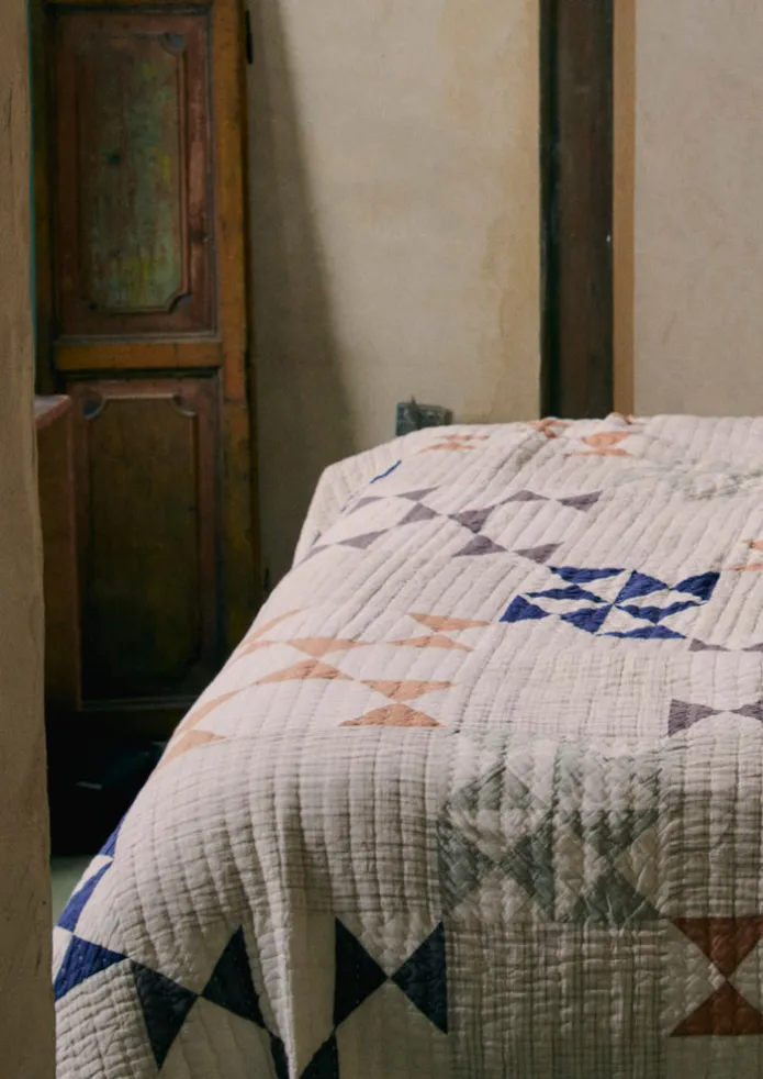 TOAST Textiles | Blankets & Throws-Maia Patchwork Cotton Quilt