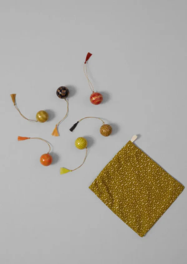 TOAST Christmas Decorations-Mini Hand Painted Bauble Set