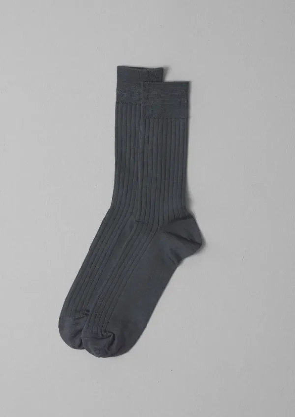 TOAST Socks-Nishiguchi Kutsushita Silk Cotton Ribbed Socks