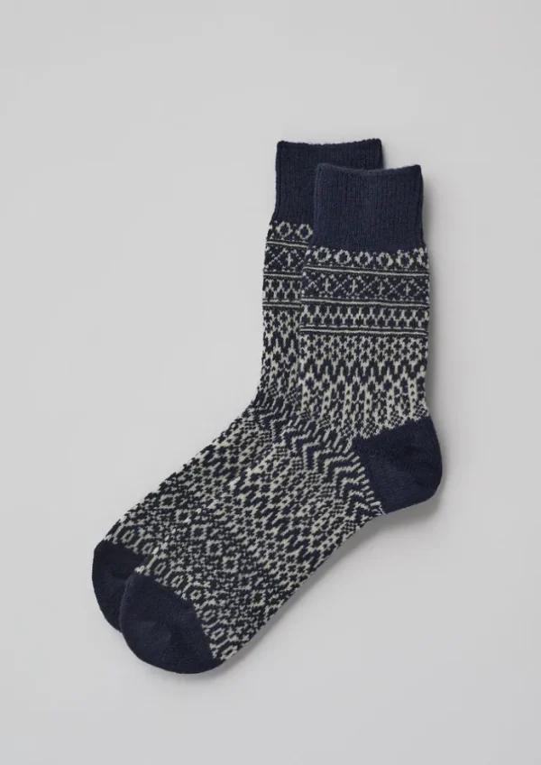 TOAST Socks-Nishiguchi Kutsushita Wool Jacquard Oslo Socks