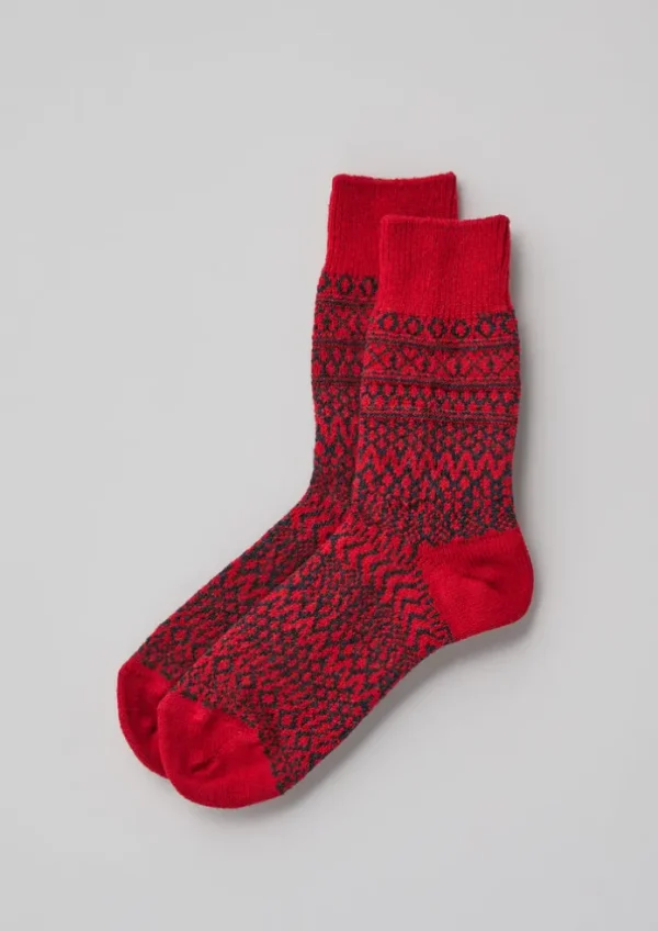 TOAST Socks-Nishiguchi Kutsushita Wool Jacquard Oslo Socks